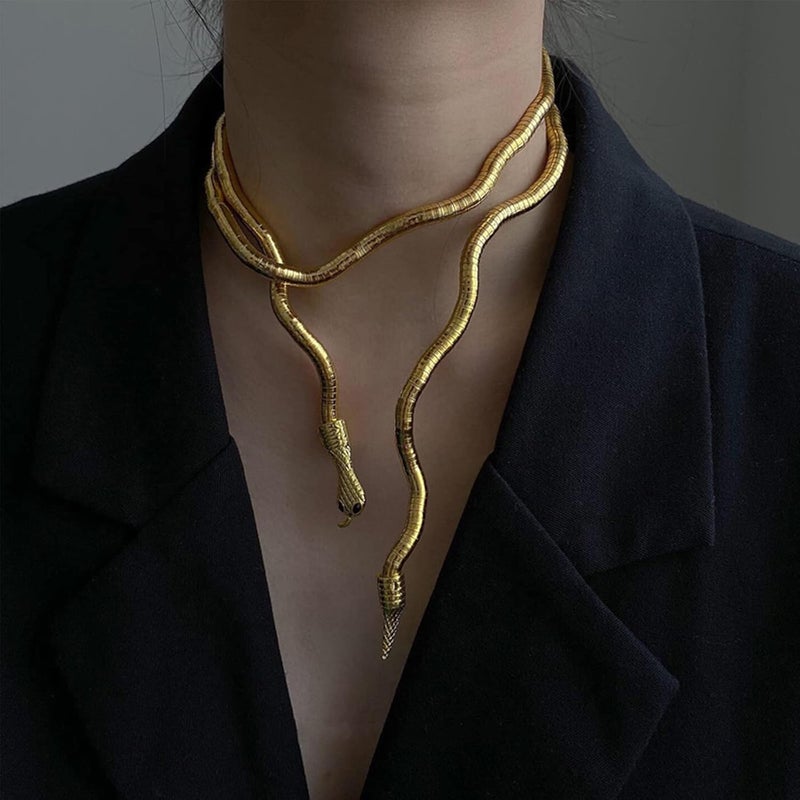 DOLLESS Bendable Snake Necklace for Women Flexible Adjustable Snake Bracelet Choker Halloween Gifts - Image 4